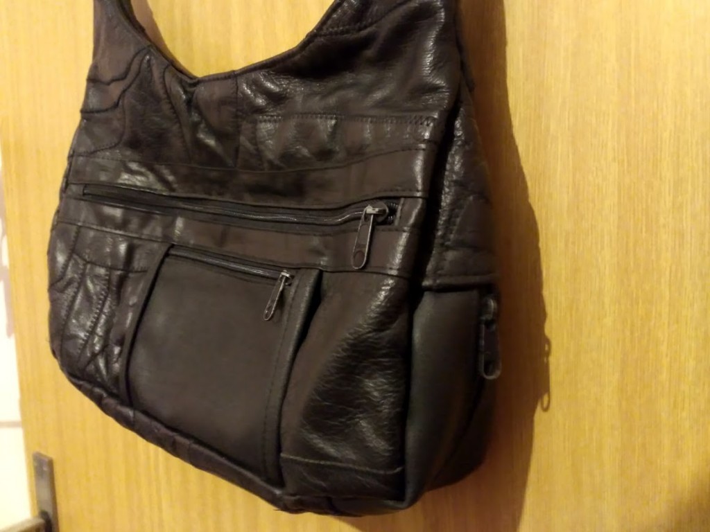 Obrázek Kožená černá kabelka